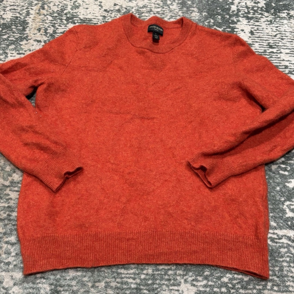 Club Room Luxury 100% Cashmere Sweater Medium Fit  Orange